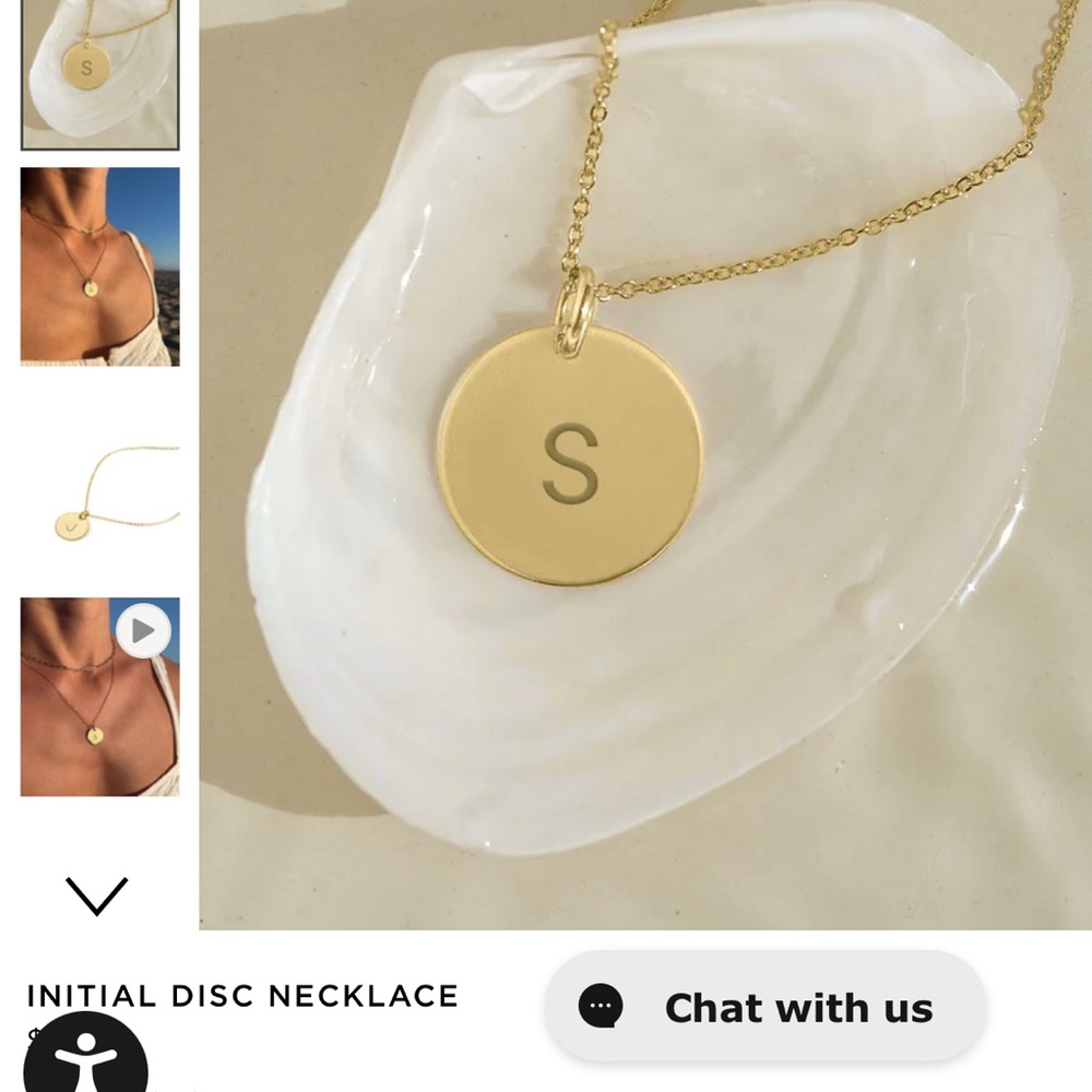 Silver Initial Disc Necklace